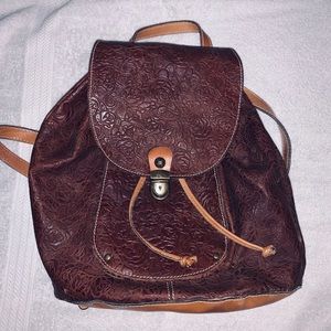 Patricia Nash Floral Embossed Leather Backpack